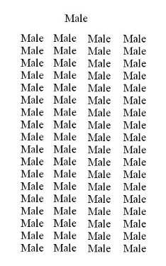 1 Male, 72 Other Males